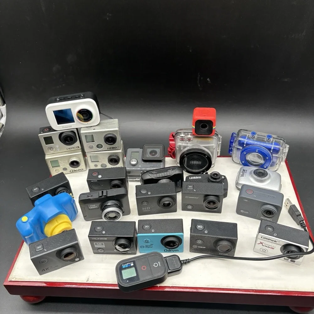 Lot 24 Action Cameras GoPro Hero Polaroid 4K Waterproof Bundle Parts Repair
